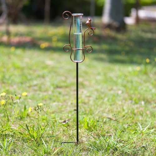 Rain Gauge Outdoor with 7'' Capacity Glass Tube