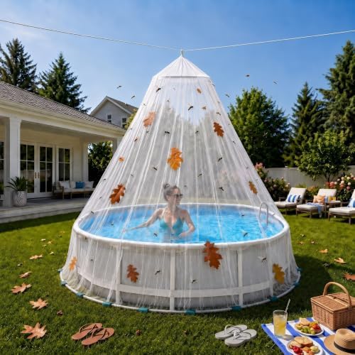 Pool Net Dome 10-12FT Above Ground, Mosquito Leaf Cover