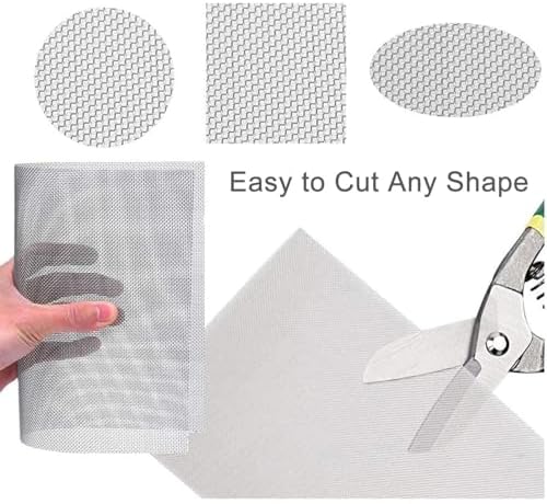 Stainless Steel Mesh Sheet, 10 Mesh 2mm Opening Woven Screen, Vent Cover Guard for Rodent Control, Garden Protection and Home Projects
