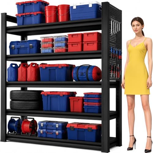 Garage Shelving,2-in-1 Adjustable Storage Shelves with Guard