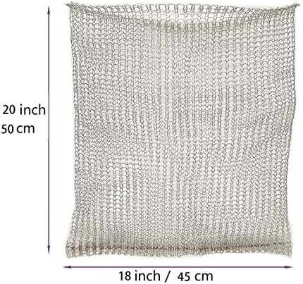 Keebgyy Metal Mesh Bag, Gophers Resistant Stainless Steel Mesh, Stainless Steel Wire Mesh Vole Mesh Metal Mesh Bag, Flowers Rodent Proof Wire Baskets for Plants, Planter for Garden Lawn(#5)