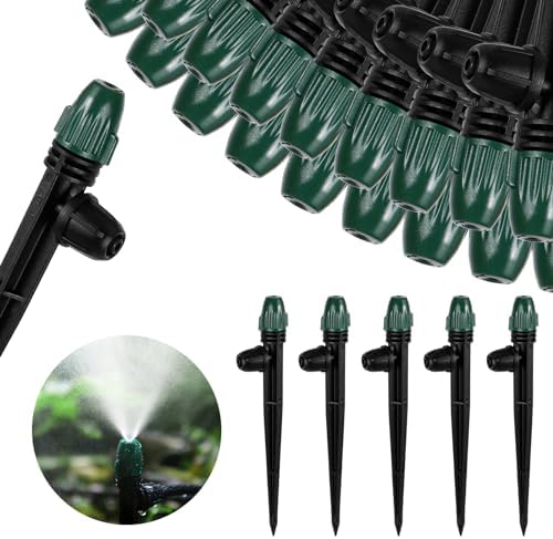 25PC Anti-Drop Drip Irrigation Spray on 6.3" Stake