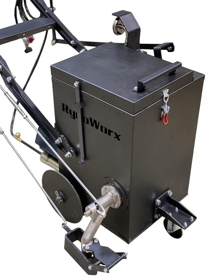 RY10 Asphalt Melt and Apply Hot Rubberized Crack Filler Machine - 12.5 Gallon Capacity | Included Torch Heats Crack Sealant and Burns | Great for Crack Repairs