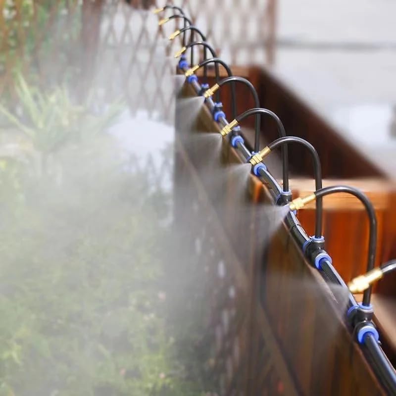 360° Adjustable Drip Irrigation System - Compatible 1/4" Irrigation System, 98FT Garden Watering Atomizing System with 30pcs Nozzles, Greenhouse Accessories for Yard, Lawn, Plants, Garden (98Ft)