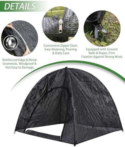 2-Pack Black Pop Up Plant Shade Tent, 36x36x39 Inch 80% Sun Shade Cover