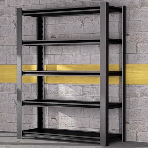 3000 LBS Capacity Metal Storage Rack 48" W x 20" D x 74" H, 5-Tier Heavy Duty Garage Shelving Unit,Adjustable Steel Shelves for Garage, Warehouse, Basement, Pantry, Workshop.1 Pack