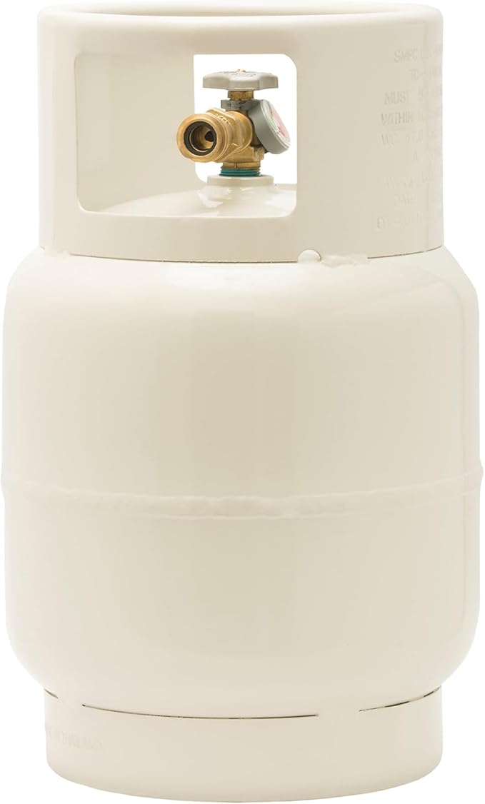 Flame King YSN201BT 20LB Steel Floor Buffer Propane Tank Cylinder with Vapor Valve and Level Gauge, White