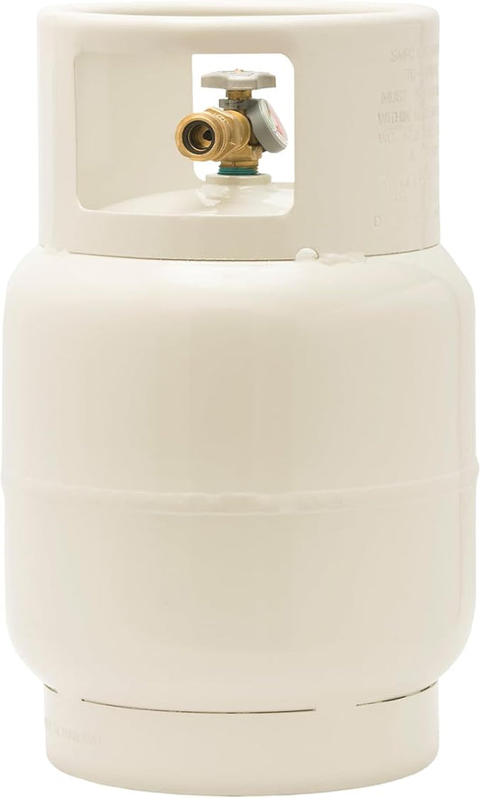 Flame King YSN201BT 20LB Steel Floor Buffer Propane Tank Cylinder with Vapor Valve and Level Gauge, White