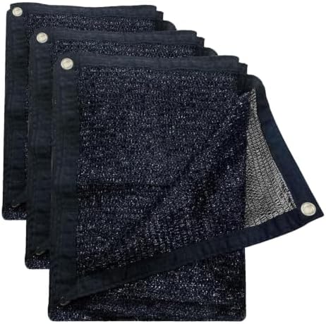 Cool Area 55% Sun Shade Cloth Mesh Tarp with Grommets for Plant Cover 6.5x10ft Patio Canopy Garden Pergola Greenhouse Car Barn Kennel Black (Pack of 3)