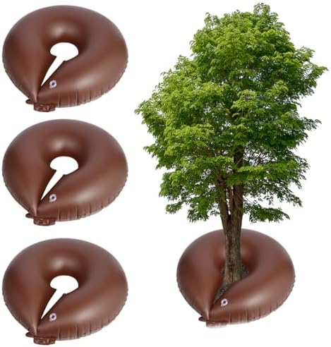 TezhiIe 3 Pack 15 Gallon Tree Watering Ring Bag, PVC Drip Irrigation Water Pouch Automatic Drip System, Watering Donuts for Trees, Deep Root & Low-Profile Slow Release Watering Bag