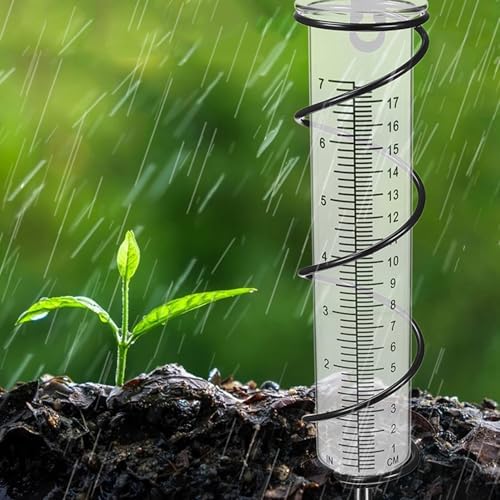 MERRYHAPY 3pcs 7-inch Freeze Proof Rain Gauge Set for Garden and Lawn with Large Scale Measurement, Plastic Outdoor Rain Meter Tube for Accurate Yard Weather Monitoring