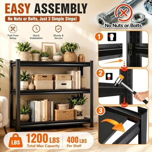 PRESTELION Garage Shelving 1200 LBS Adjustable Metal Storage Shelves