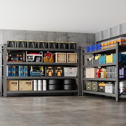 BYNSOE 68" W Storage Shelves 8000lbs Garage Metal Shelving Heavy Duty Garage Shelves Adjustable Storage Shelves for Industrial, Factory, (68" W X 24" D X 63.5" H)