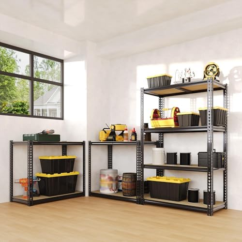 Heavy Duty Garage Storage Shelves, 2000 Lbs Capacity, 4-Tier Adjustable Storage Shelving Unit, 40" L x 20" W x 60" H Metal Shelving Racks for Kitchen Pantry Basement Bathroom Laundry