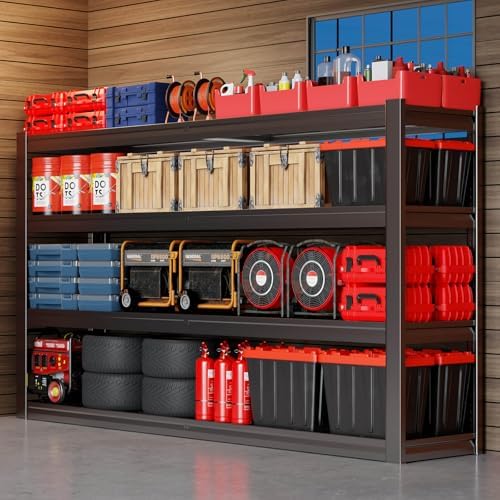 67" Wide Garage Shelving Unit, 30" D Heavy Duty Garage Storage Shelves,3500 LBS Capacity, Industrial Adjustable Shelves for Basement,Kitchen,Warehouse