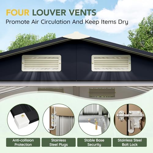 Breezz Outdoor Steel Storage Shed, 4 x 6 ft