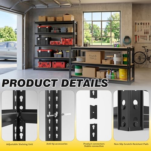 Durstruct 48" W Garage Shelving Heavy Duty 3100LBS Storage Shelves