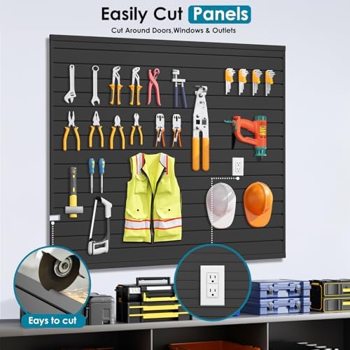 Brakki Slat Wall Paneling 4x4 Ft, Slatwall Garage Organizer Storage System