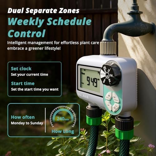 QUOBAS Sprinkler Timer, Weekly Programmable Water Timer for Garden Hose