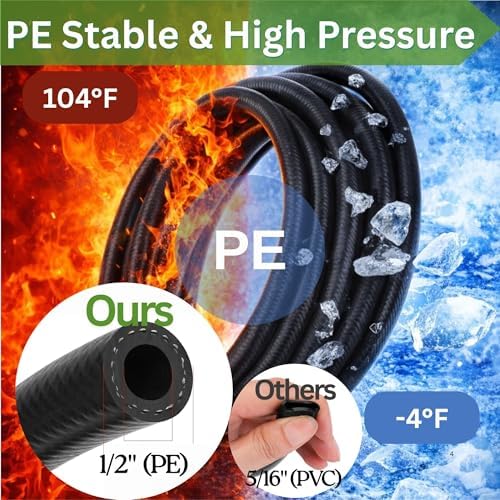 240FT Drip Irrigation System for Garden: Quick Connect 1/2" OD 5/16" ID PE Main Tubing Automatic Sprinkler Kit Adjustable Misting Part 1/4" Watering Hose for Outdoor Raised Bed Plants Flower Yard