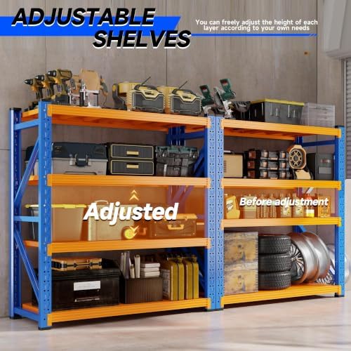Heavy‑Duty Metal Garage Shelving Unit, 3000 LBS Total Load Capacity