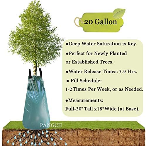 Tree Watering Bag, 20 Gallon Slow Release Tree Watering Bags-Drip Irrigation Bag for Newly Planted or Established Trees (2 Packs)