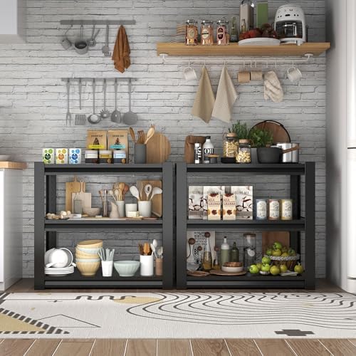 Garage Shelving, Garage Adjustable Storage Shelves 3 Tier Storage Shelves, Heavy Duty Shelving, 31.5" H*23.6" W*15.7" D,Black