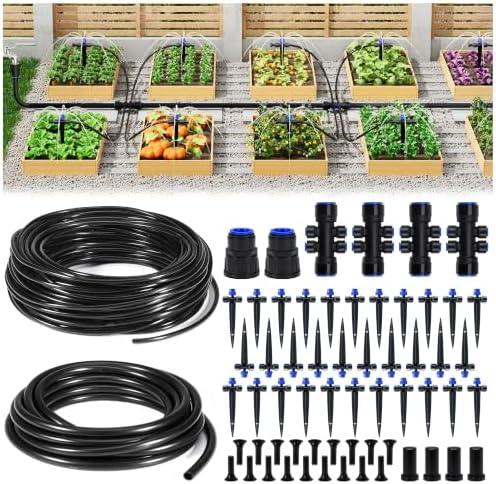 HIRALIY 220FT Garden Drip Irrigation Kit for Large Gardens