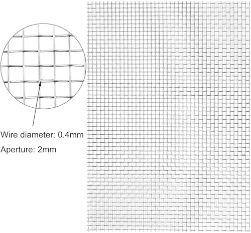 304 Stainless Steel Mesh Screen Sheet, 10 Mesh Thick Wire Cloth, Pest Barrier for Airbrick Cover, Fence Protection and Household Use