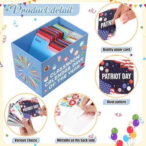 Mooliwe 480 Pcs Classic Classroom Calendar Days of The Year Set