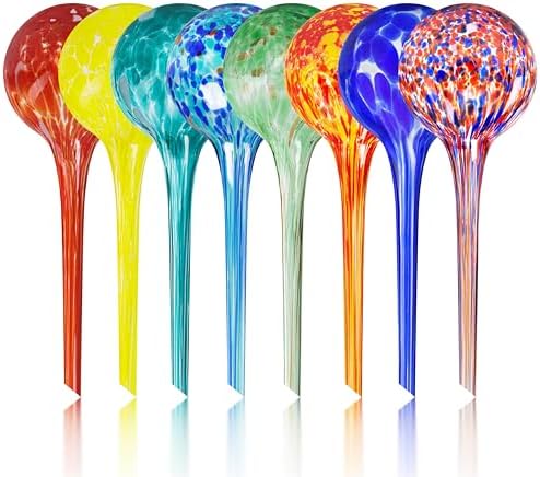 Plant Watering Globes Set of 8, Large - Glass Self Watering Globes
