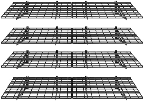 FLEXIMOUNTS 4-Pack 2x6ft 24-inch-by-72-inch Wall Shelf Garage Storage Rack Floating Shelves, Black, Classic Series