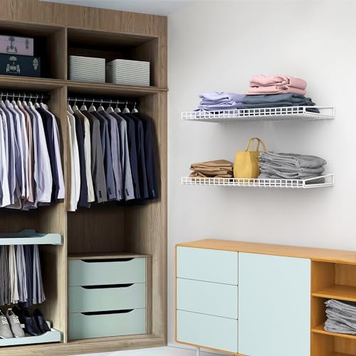 Ultrawall Wall Mounted Storage Shelf for Garage, 2 Pack Metal Shelf Rack