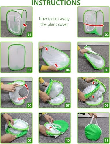 59"x35"x35" Pop Up Garden Mesh Plant Cover, Garden Netting Insect Enclosure