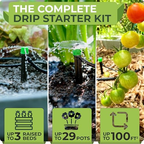 CARPATHEN Drip Irrigation System Kit for Garden Watering, Sprinkler, 100 ft