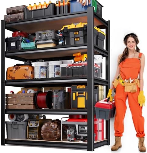 71"H Garage Shelving-2050LBS 5 Tier Storage Shelves,Adjustable Heavy Duty Metal Shelving Unit and Storage Large Rack,Utility Steel Shelf For Shop Warehouse Industrial Pantry Basement 71"x35"x16"