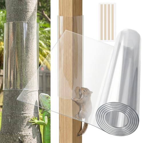 UNIFAMILY Squirrel Baffle for Bird Feeder Poles, Iguana Tree Wraps to Protect Bark for Anti-Climbing Barrier, 32 x 16 in Anti Squirrel Tree Wrap with Double-Side Adhesive
