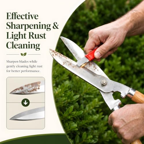 Garden Tool Pruning Shear Blade Sharpener, Metal Blade Rust Cleaning Tool