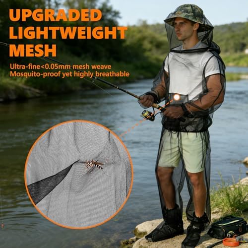 IC ICLOVER 4- Piece Mosquito Jacket, Mosquito Net Suits for Outdoor Fishing