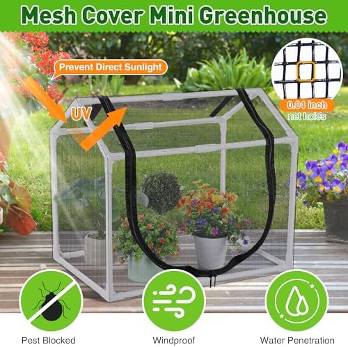 Mesh Plant Cover from Animals, 23.62"x15.75"x19.69" Heavy Duty Plant Cover