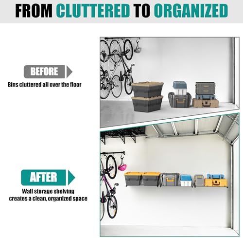 EVERHANGER Wall Mount Garage Storage Shelves Organizer Heavy Duty 33"x 24"