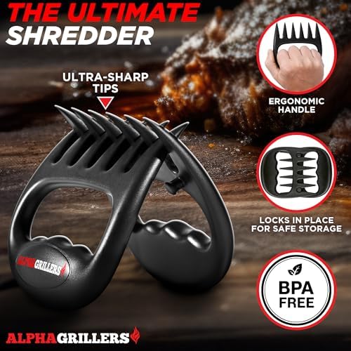 Alpha Grillers Meat Shredder Claws BBQ Pulled Pork Bear Claws for Shredding
