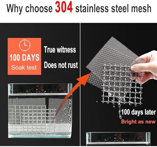 10 Mesh Metal Mesh Sheet Stainless Steel, 2mm Opening Screen, Durable Rodent Barrier for Air Vent, Garden Fence and Home Improvement