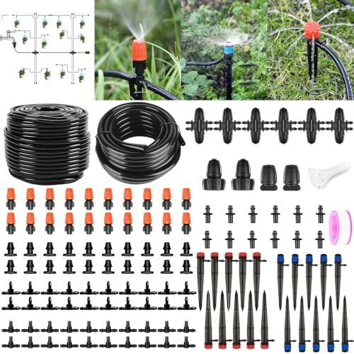 200FT+40FT Drip Irrigation System, Garden Watering System
