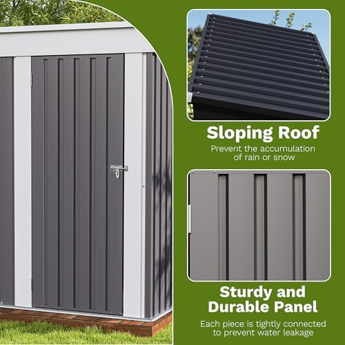 Patiowell 5x3 FT Outdoor Storage Shed, Garden Tool Shed