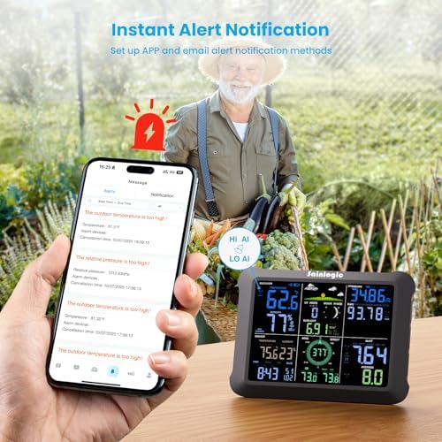 Sainlogic 14-in-1 WiFi Smart Weather Station with 24H/ 7Days Accurate Weather Forecast by Weatherseed® AI, 8.5" Large Display,UV,Sun Light,Rain Gauge,Wind Gauge,2-Year Data Storage & Export(Only 2.4G)