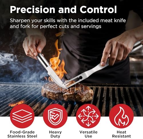 Kaluns BBQ Accessories, Complete Grill Set Dad Gifts for Fathers Day, 40 Pcs Premium Heavy Duty Stainless Steel Barbecue Grill Accessories for Outdoor Grill Gifts for Men