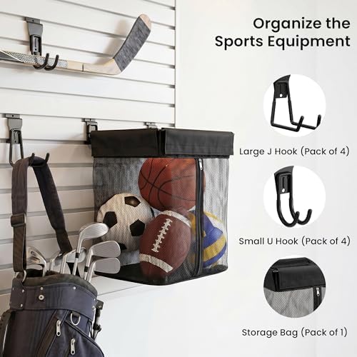 SMARTSTANDARD White 4x8 FT Slatwall Panel Set for Sports Storage