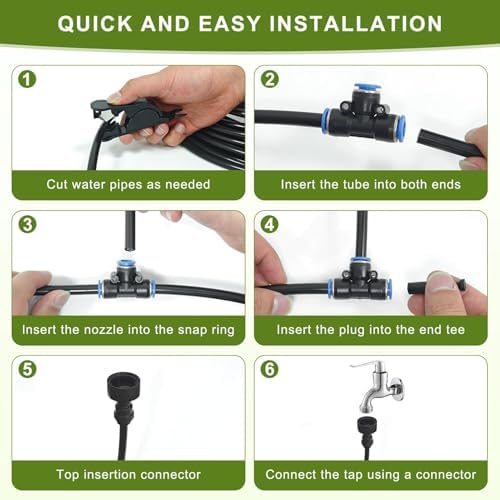 Drip Irrigation System Kit, 50FT Automatic Watering with Timer
