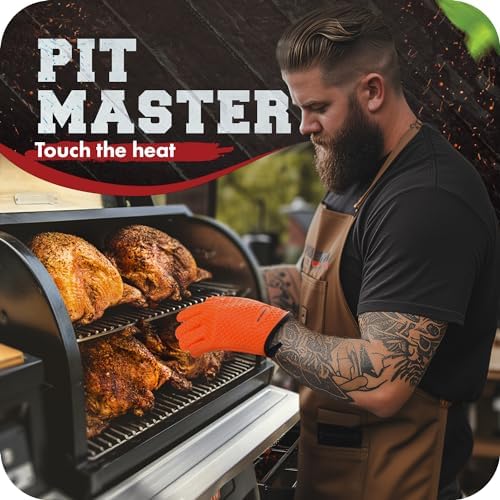 KITCHEN PERFECTION S Silicone Smoker BBQ Gloves - Heat Resistant Oven Mitts